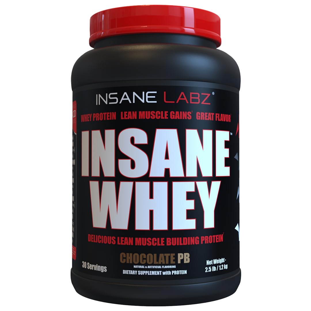 Insane Labz Insane Whey,100% Muscle Building Whey Protein, Post Workout, BCAA Amino Profile, Mass Gainer, Meal Replacement, 60 Srvgs, (Vanilla)