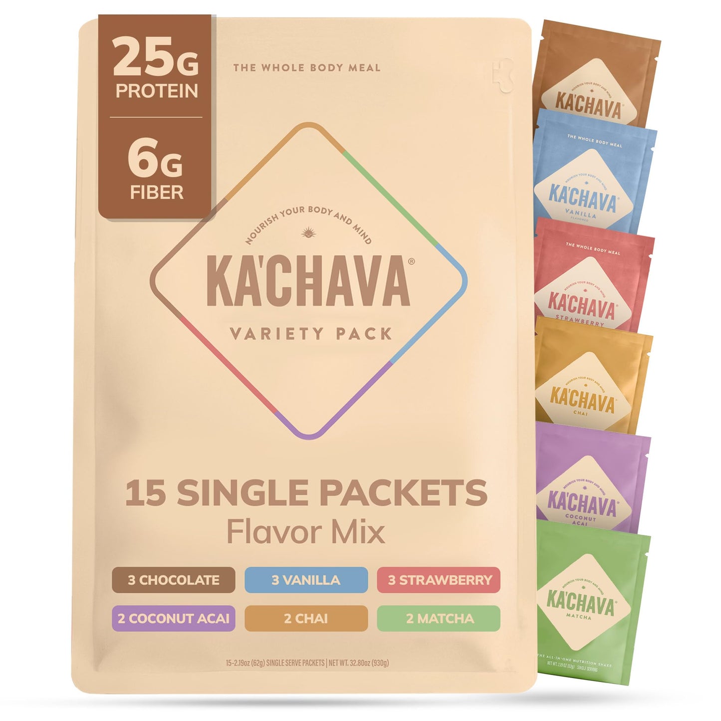 Ka’Chava Whole Body Meal Shake Chocolate 2 lb – Vegan Protein Powder with 85+ Superfoods & Greens – Plant-Based Meal Replacement with Probiotics & Digestive Enzymes – Gluten & Dairy Free (15 Servings)