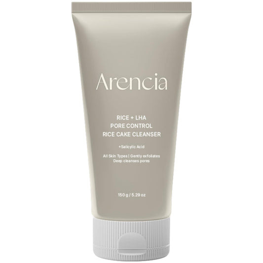 ARENCIA Rice + LHA Pore Control Rice Cake Cleanser with Salicylic Acid - Deep Cleansing, Gentel Exfoliation, All skin types, 5.29 oz