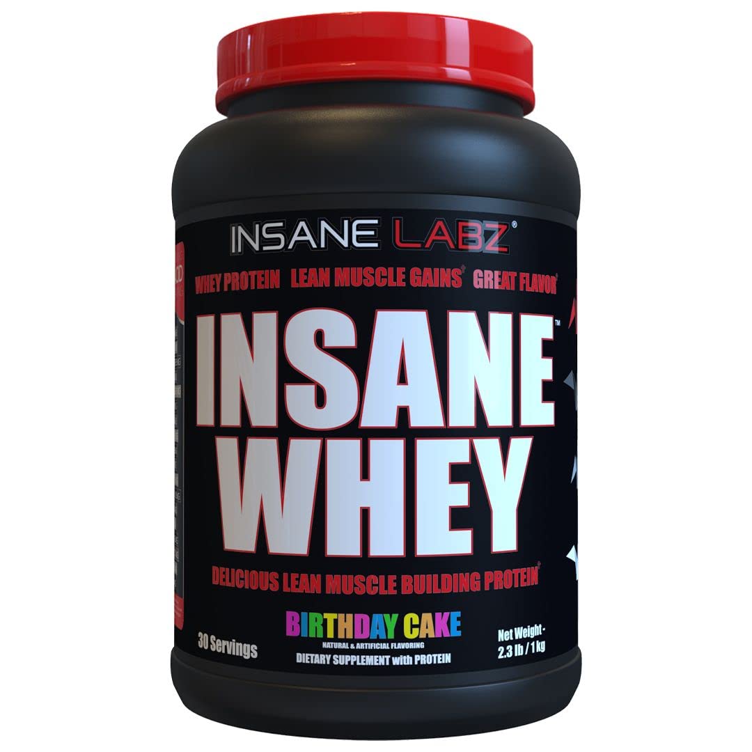 Insane Labz Insane Whey,100% Muscle Building Whey Protein, Post Workout, BCAA Amino Profile, Mass Gainer, Meal Replacement, 60 Srvgs, (Vanilla)