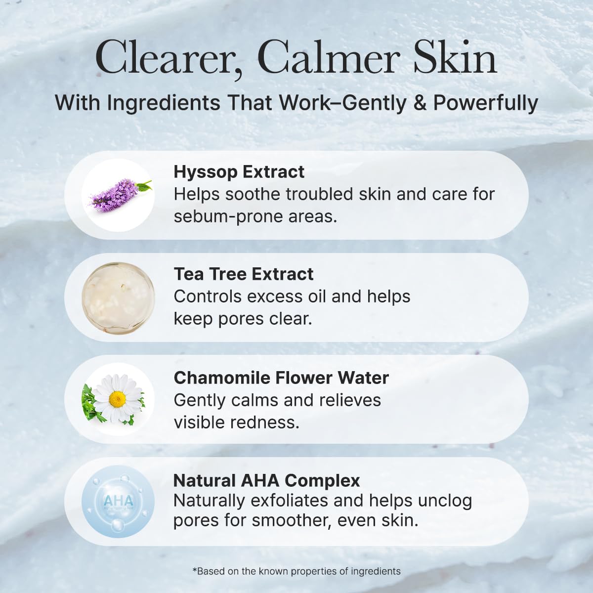 ARENCIA Hyssop Sebum Control Rice Cake Cleanser, 5.29 oz, AHA Tea Tree Face Wash for Oily Combination Skin