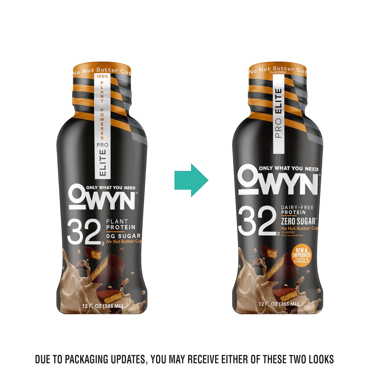 OWYN Only What You Need Pro Elite 32g Protein Shake Variety Pack, 12 Ct | No Nut Buttercup, Chocolate, Vanilla, 32g Protein, Zero Sugar, Dairy Free, Plant Protein, Individual 12fl oz Bottles