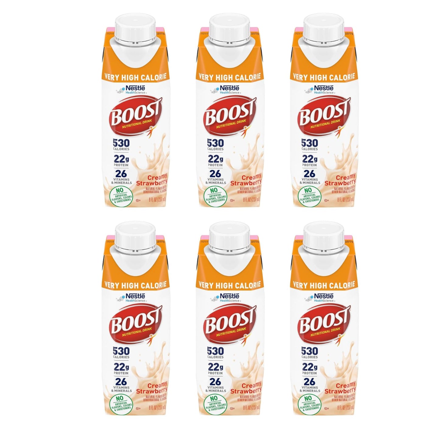 Boost Very High Calorie Nutritional Drink Made with Natural Flavor & No Artificial Flavors, Colors & Sweeteners, Chocolate, 8 FL OZ (Pack of 12)